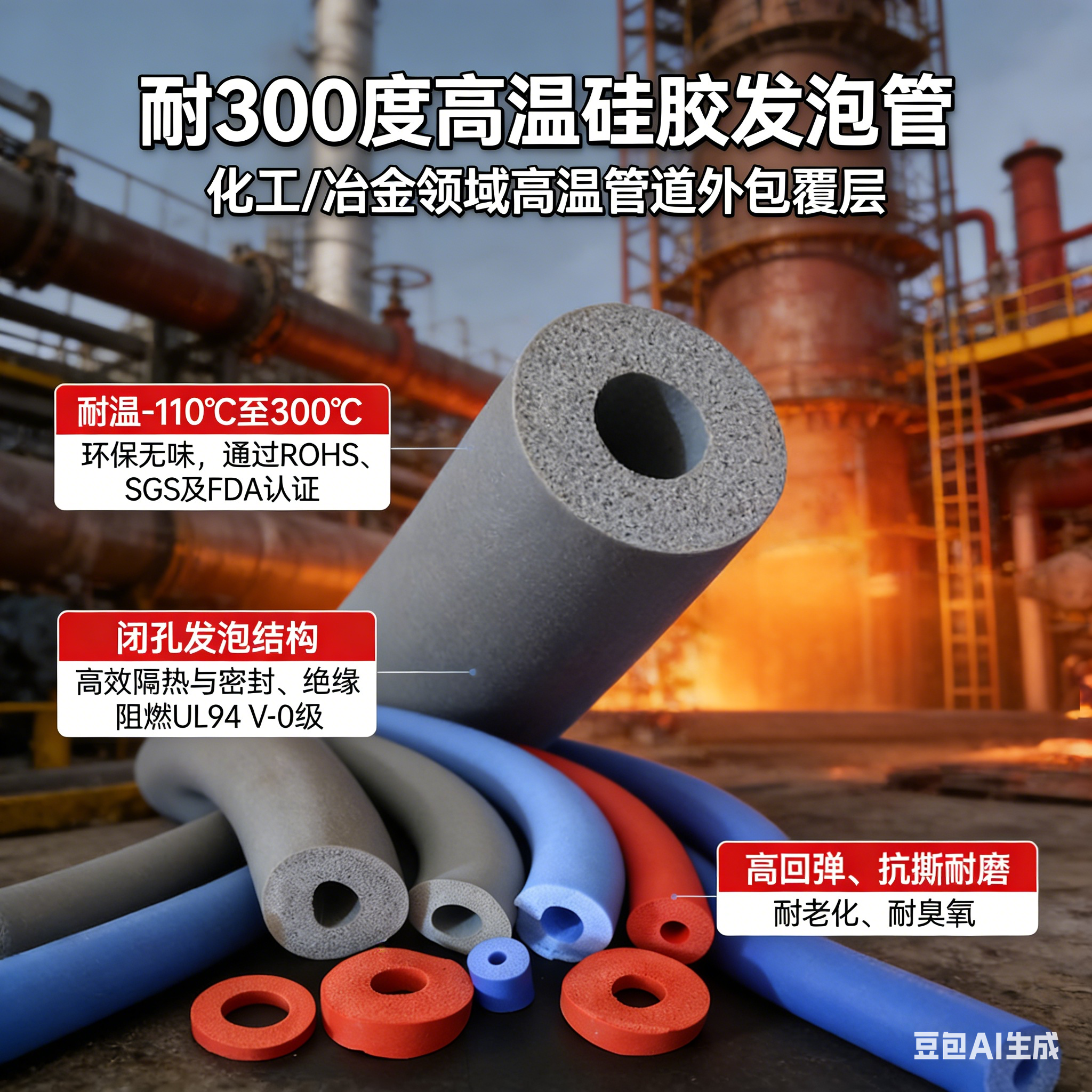 300度高溫矽膠發泡管